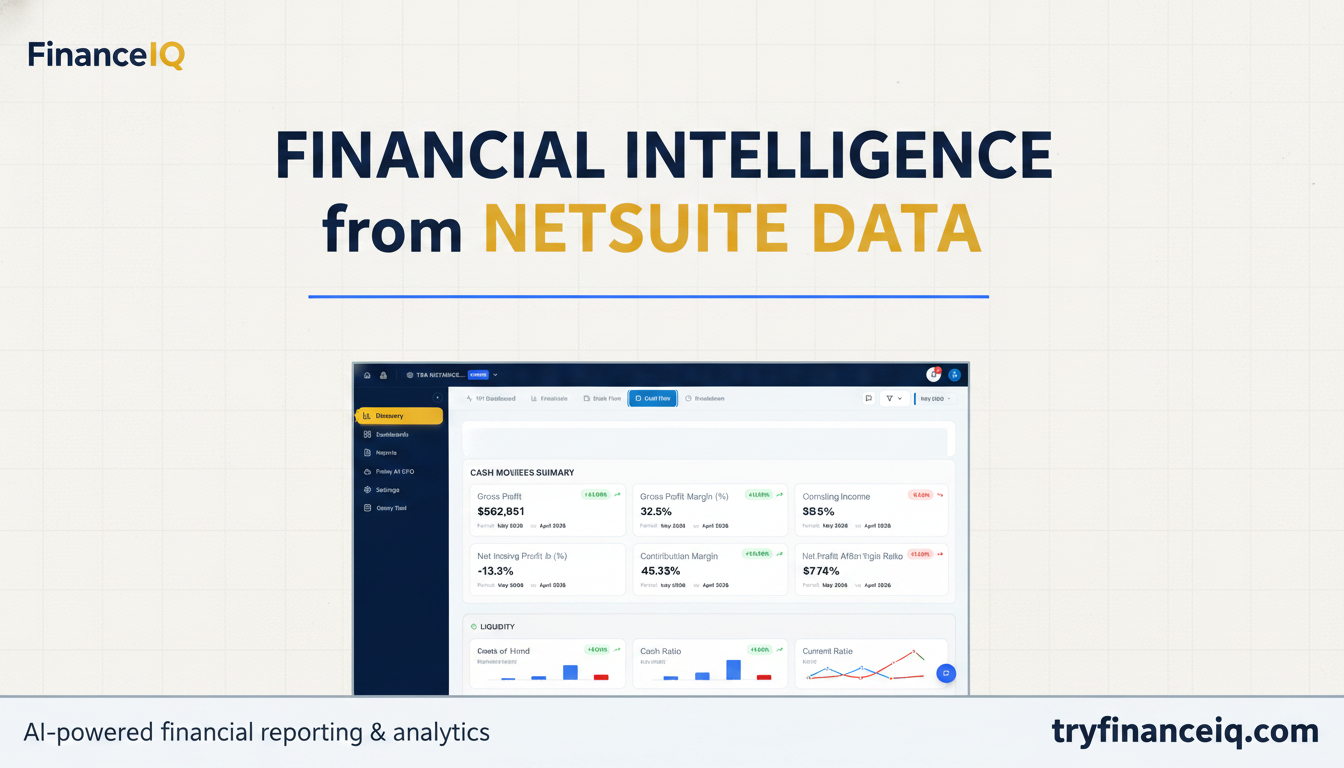 FinanceIQ Transforms NetSuite Data into Actionable Financial Intelligence for Modern Finance Teams.